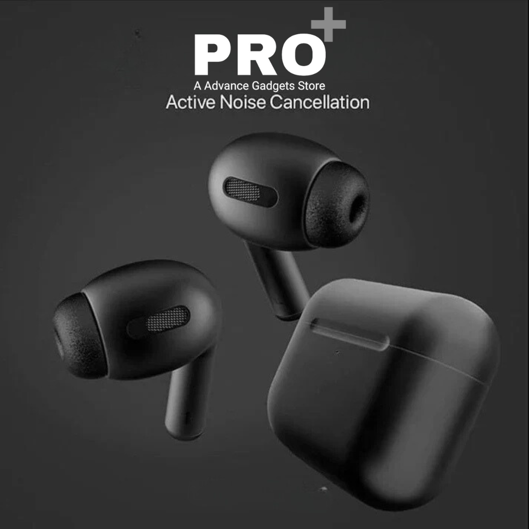 Active Noise Cancelling Pro Plus Earbuds ,Black colour