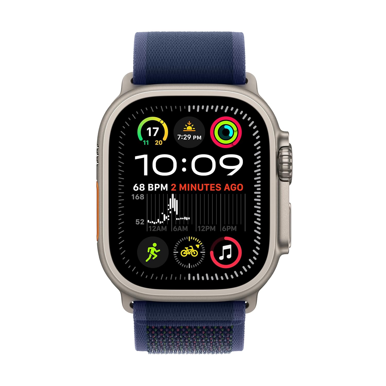 PRO ULTRA-2 GPS Cellular 49mm Smartwatch, Sports Watch with Natural Titanium Case with Blue Trail Loop - M/L. Fitness Tracker, Precision GPS, Action Button