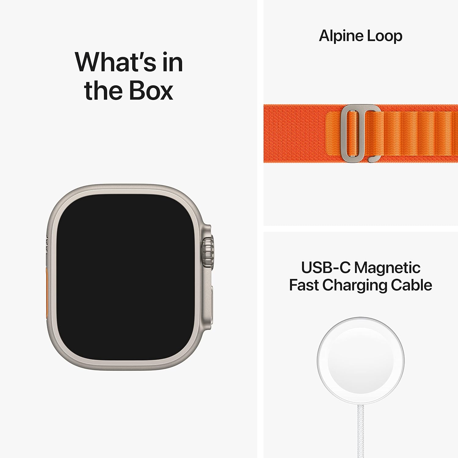 PRO ULTRA-2 GPS Cellular 49mm Smartwatch, Sports Watch with Natural Titanium Case with Orange Alpine Loop Medium M/L. Fitness Tracker, Precision GPS, Action Button