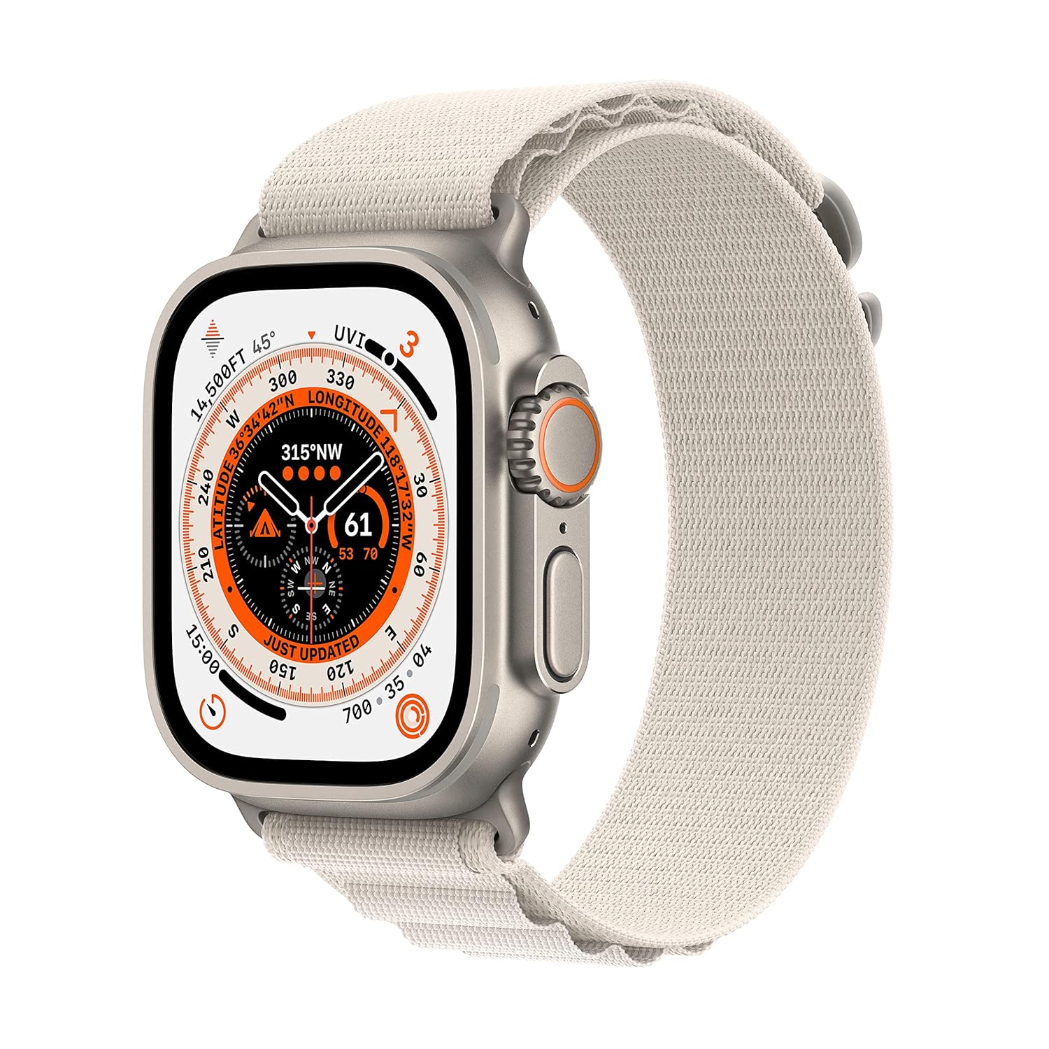 PRO ULTRA-2 GPS Cellular 49mm Smartwatch, Sports Watch with Natural Titanium Case with Starlight Alpine Loop Large M/L. Fitness Tracker, Precision GPS, Action Button