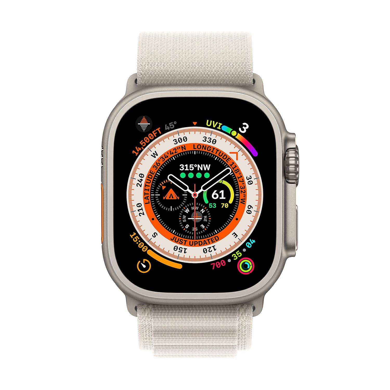 PRO ULTRA-2 GPS Cellular 49mm Smartwatch, Sports Watch with Natural Titanium Case with Starlight Alpine Loop Large M/L. Fitness Tracker, Precision GPS, Action Button