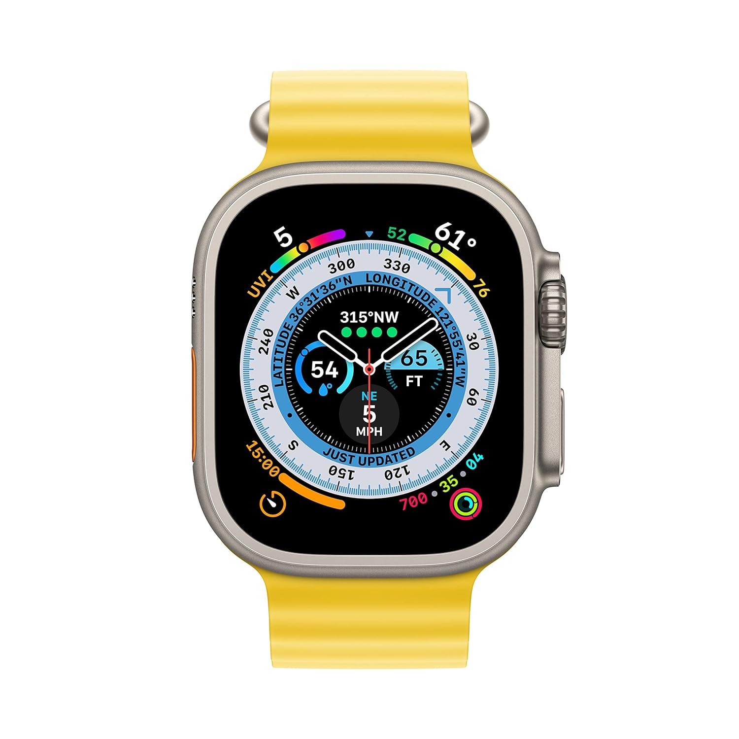 PRO ULTRA-2 GPS Cellular 49mm Smartwatch, Sports Watch with Natural Titanium Case with Yellow Ocean Band M/L. Fitness Tracker, Precision GPS, Action Button
