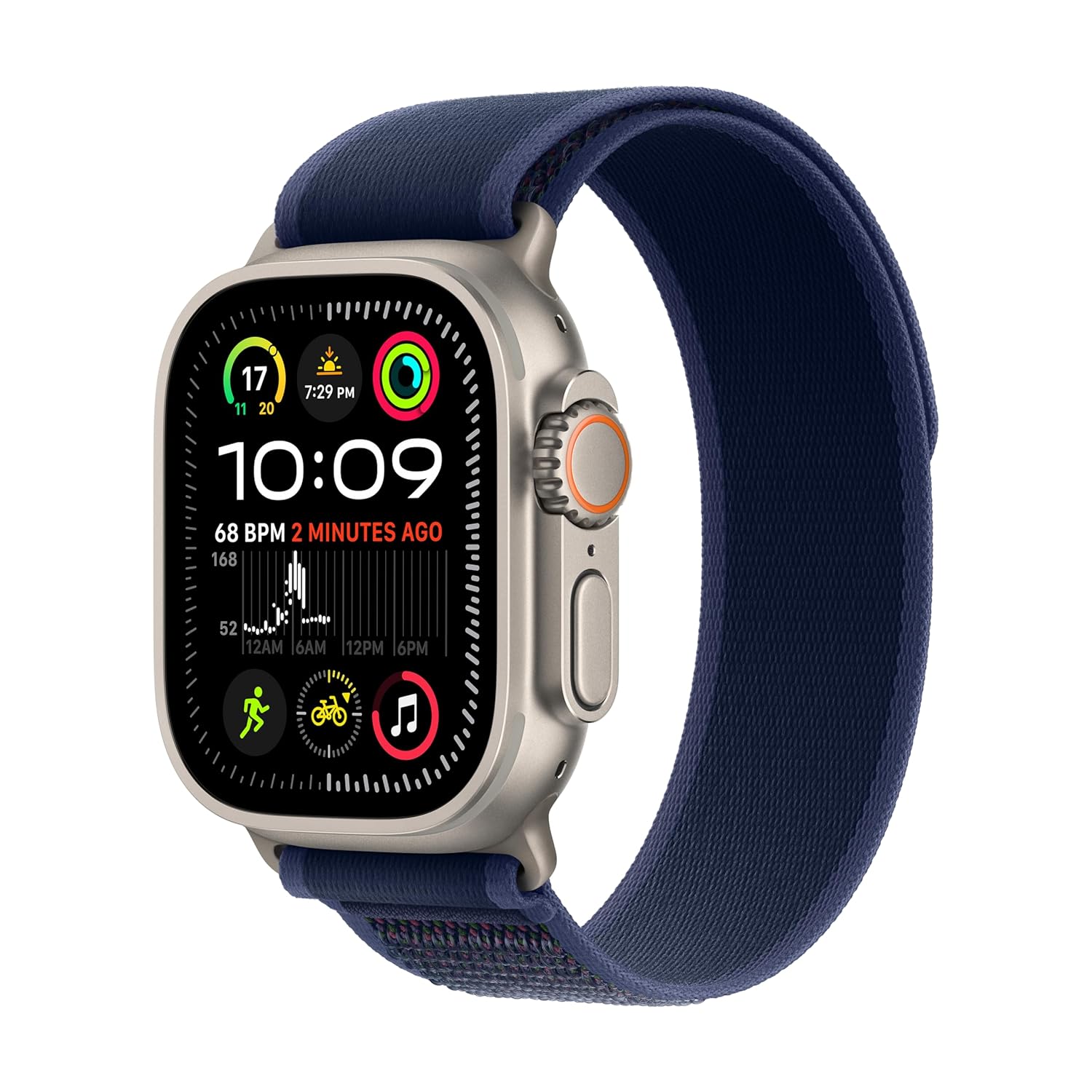 PRO ULTRA-2 GPS Cellular 49mm Smartwatch, Sports Watch with Natural Titanium Case with Blue Trail Loop - M/L. Fitness Tracker, Precision GPS, Action Button