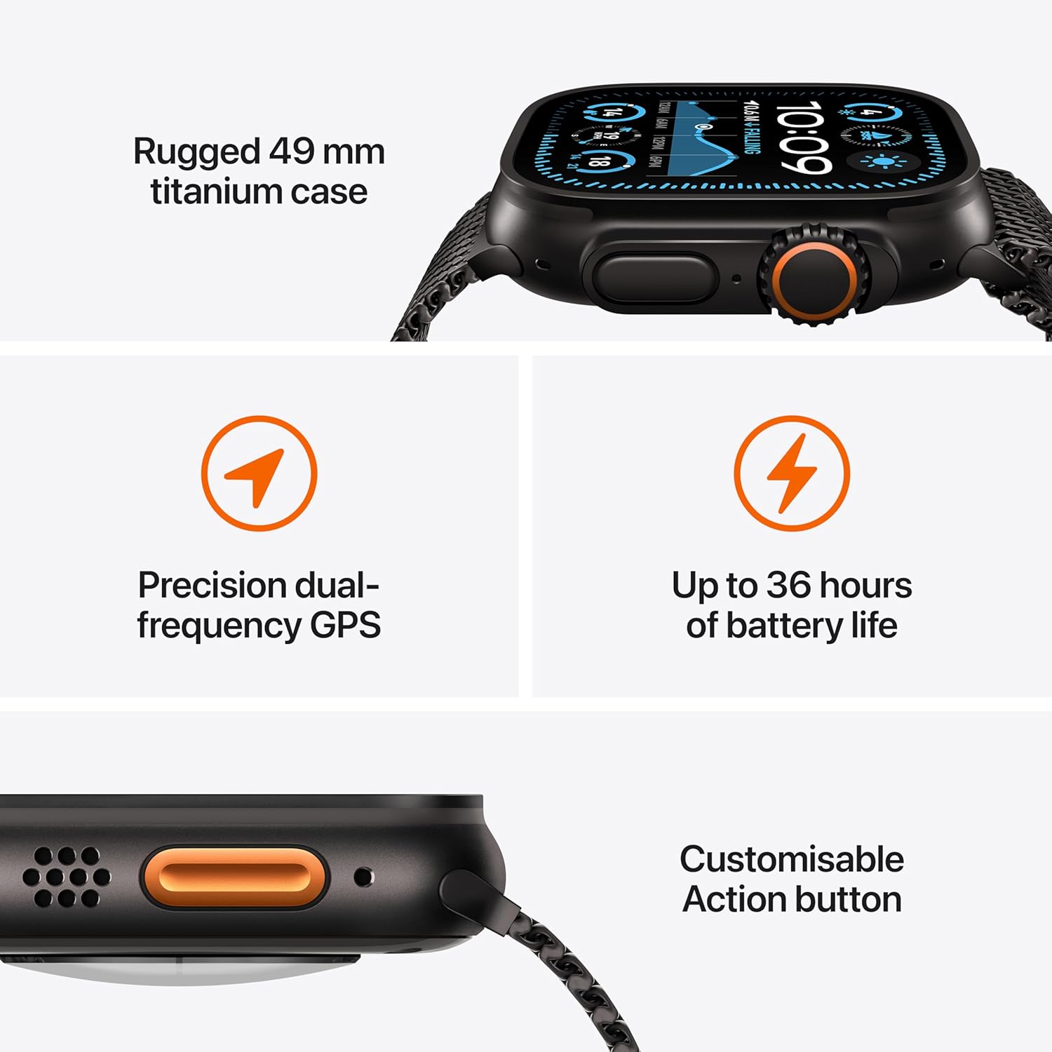 PRO ULTRA-2 GPS Cellular 49mm Smartwatch, Sports Watch with Natural Titanium Case with Starlight Alpine Loop Large M/L. Fitness Tracker, Precision GPS, Action Button
