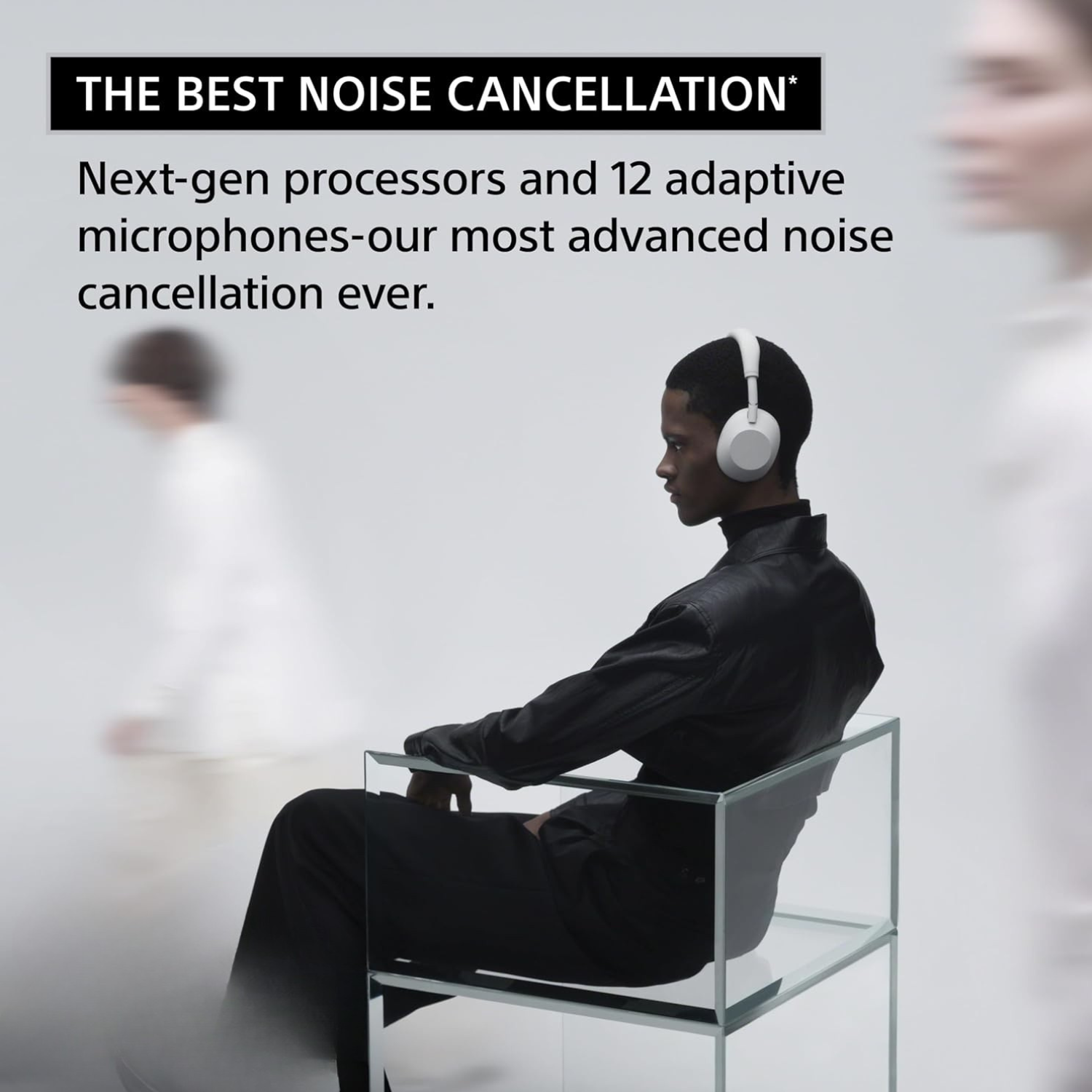 PRO PLUS A1 Best Active Noise Cancelling Wireless Bluetooth Over Ear Headphones with Mic for Clear Calling, up to 40 Hours Battery - BLACK