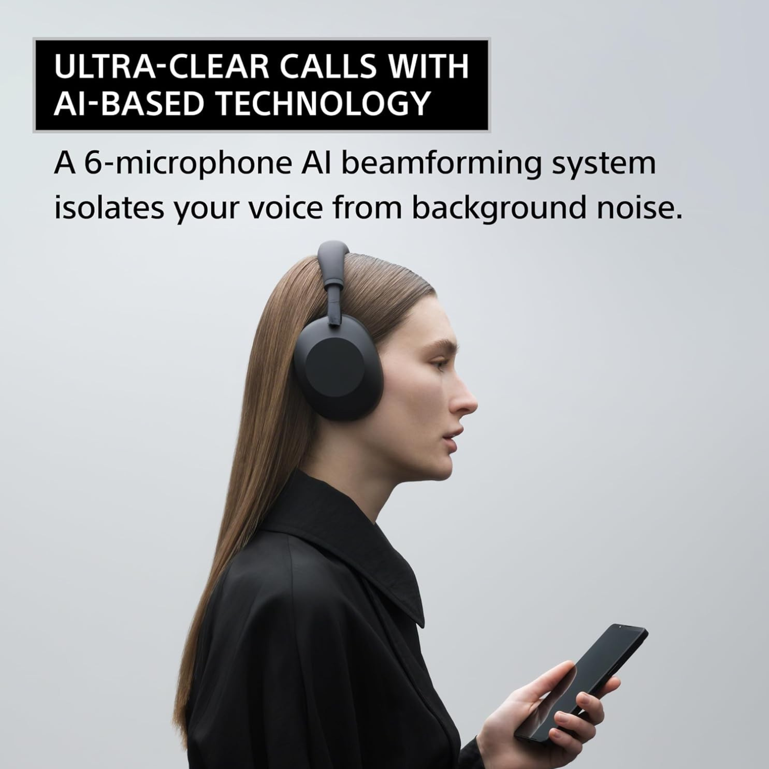 PRO PLUS A1 Best Active Noise Cancelling Wireless Bluetooth Over Ear Headphones with Mic for Clear Calling, up to 40 Hours Battery - BLACK