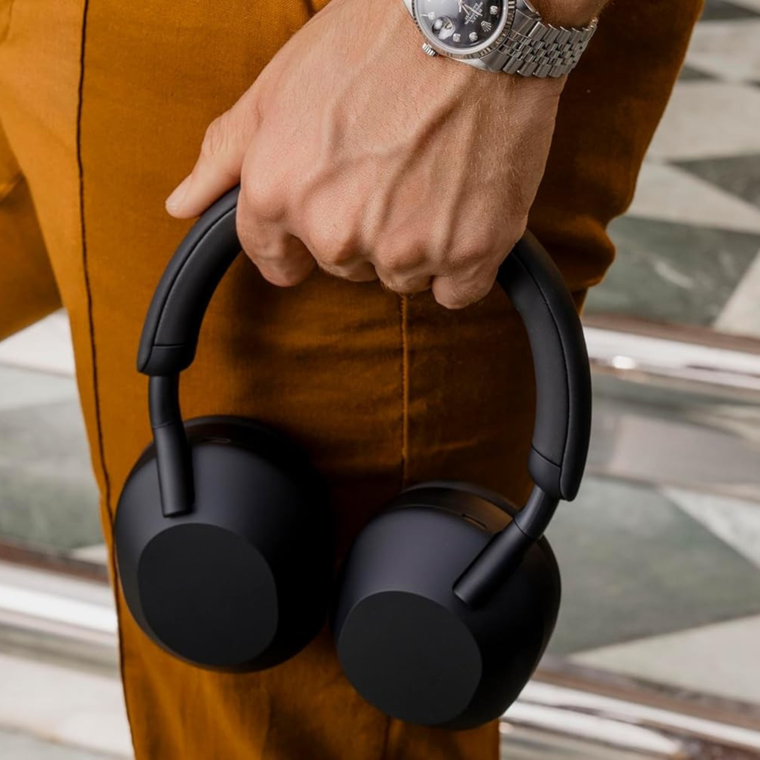 PRO PLUS A1 Best Active Noise Cancelling Wireless Bluetooth Over Ear Headphones with Mic for Clear Calling, up to 40 Hours Battery - BLACK