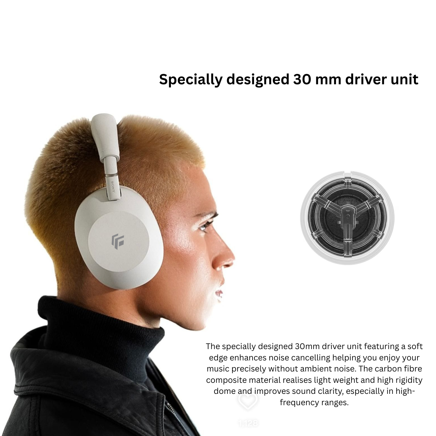 PRO PLUS A1 Best Active Noise Cancelling Wireless Bluetooth Over Ear Headphones with Mic for Clear Calling, up to 40 Hours Battery - BLACK