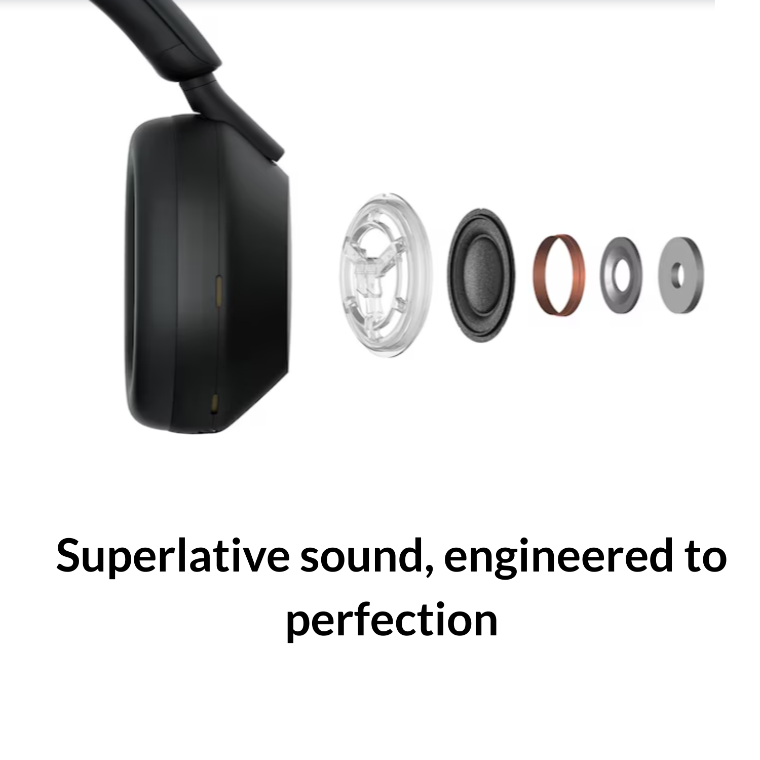 PRO PLUS A1 Best Active Noise Cancelling Wireless Bluetooth Over Ear Headphones with Mic for Clear Calling, up to 40 Hours Battery - BLACK
