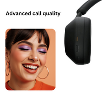 PRO PLUS A1 Best Active Noise Cancelling Wireless Bluetooth Over Ear Headphones with Mic for Clear Calling, up to 40 Hours Battery - BLACK