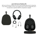 PRO PLUS A1 Best Active Noise Cancelling Wireless Bluetooth Over Ear Headphones with Mic for Clear Calling, up to 40 Hours Battery - BLACK